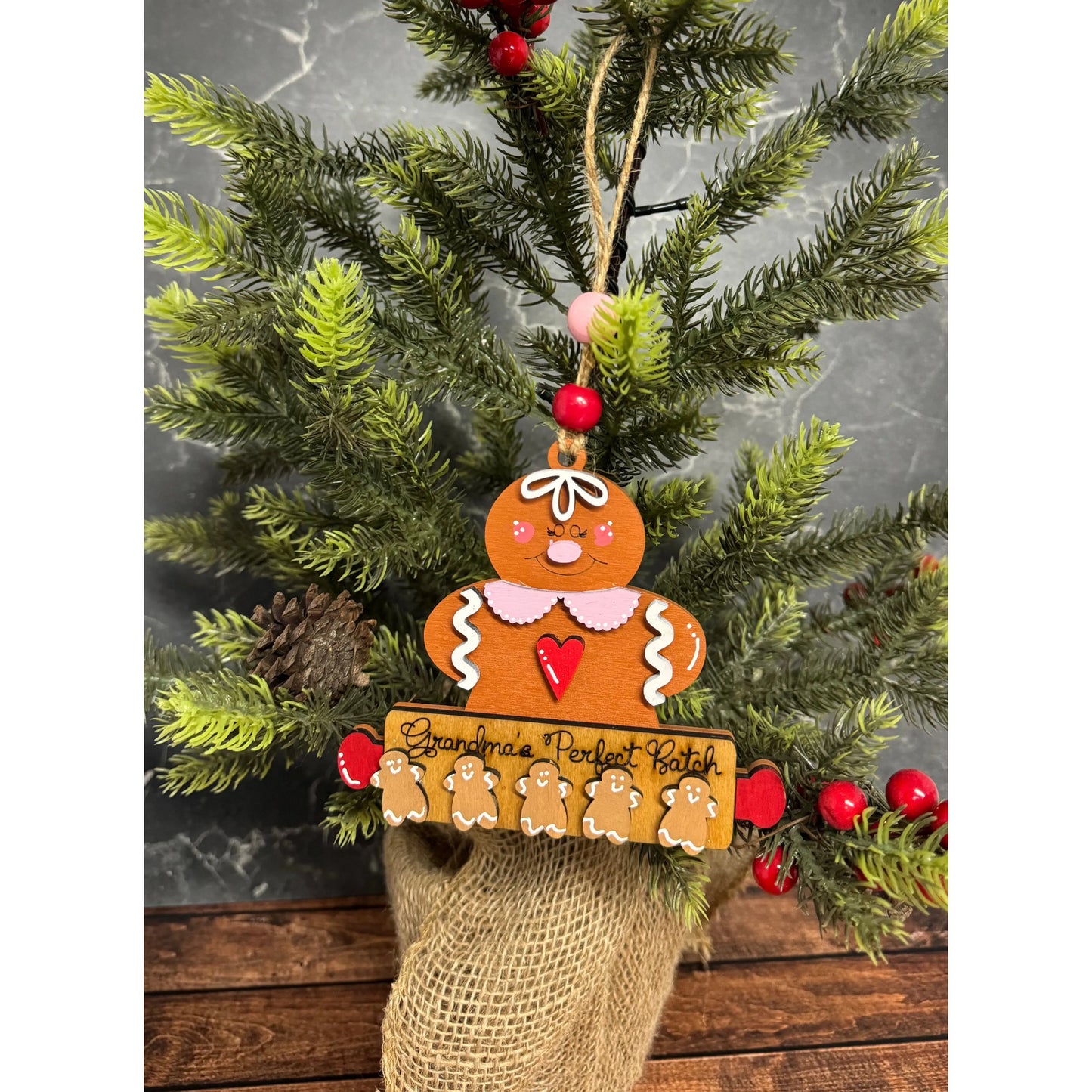 Grandma's Perfect Batch Ornament Christmas Ornament 5 Mini Gingerbread