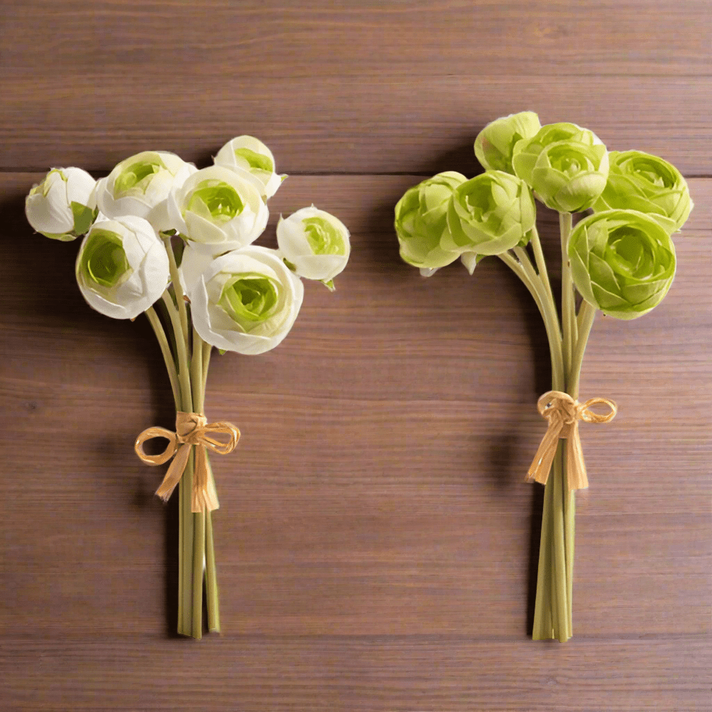 12" Real Touch Ranunculus Bundle | Artificial Flowers for Home Decor & Wedding Arrangements, Lifesize Floral Accents Faux Flowers