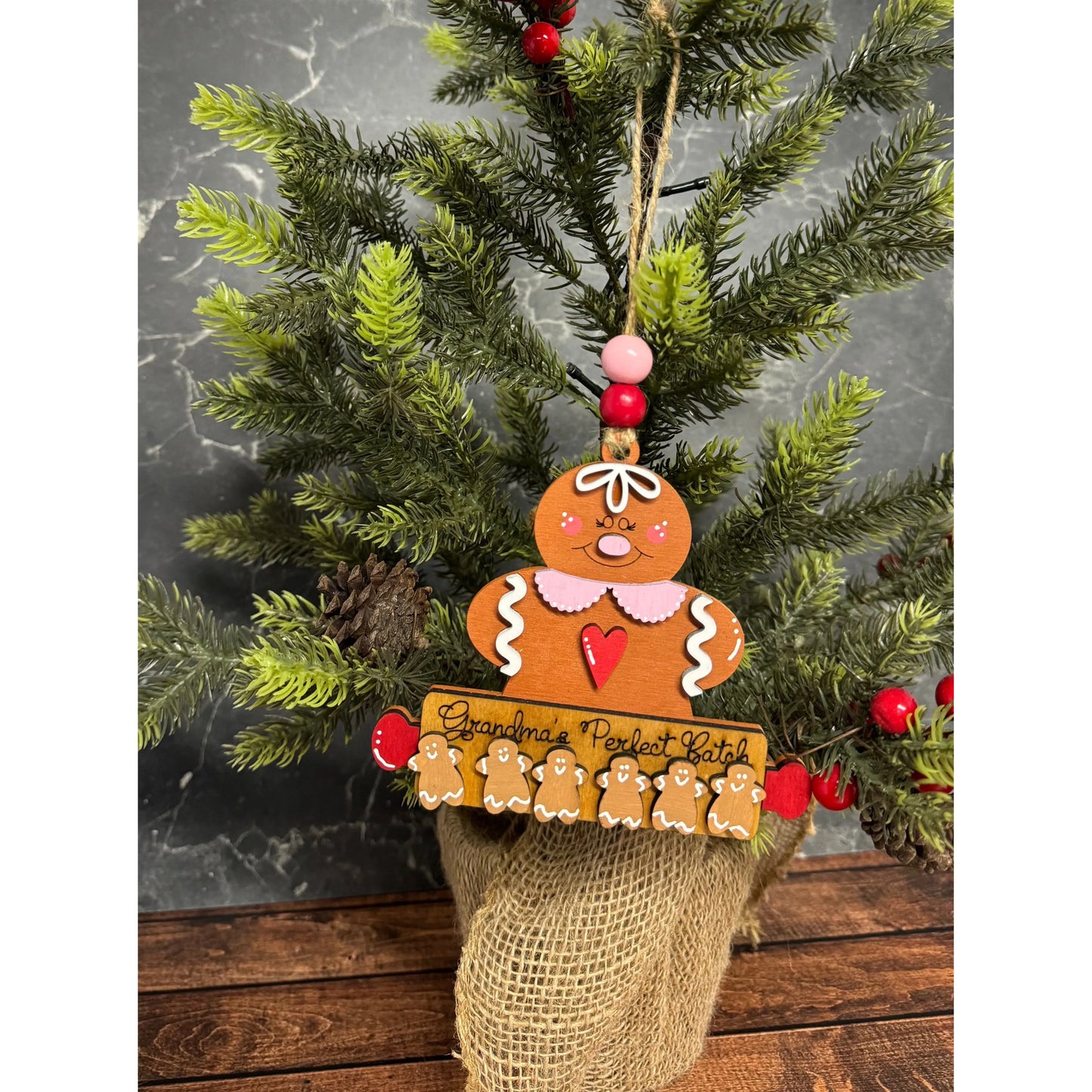 Grandma's Perfect Batch Ornament Christmas Ornament 6 Mini Gingerbread