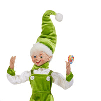 16" Posable Jolly Elf Green