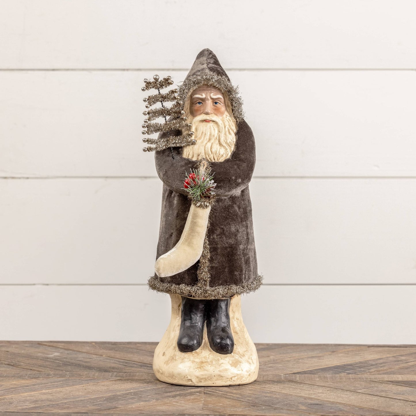 16.5" Charcoal Velvet Belsnickle - Nifty Decor & More