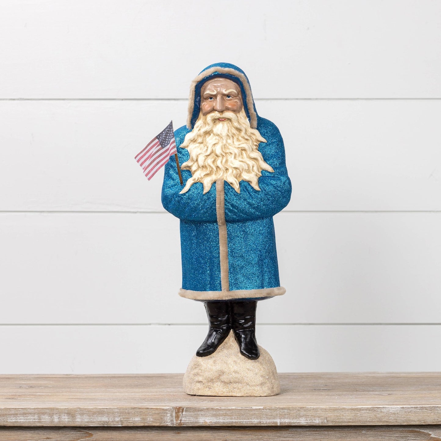 17" Blue Belsnickle w/Usa Flag - Nifty Decor & More