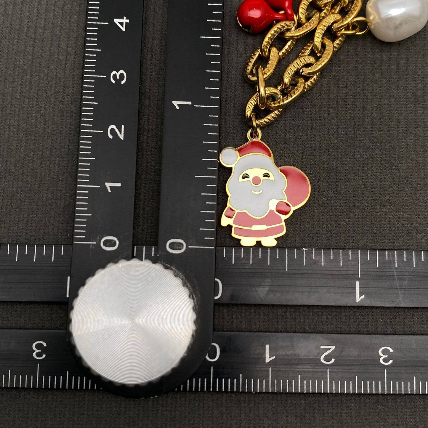 18K Gold Plated S.Steel Santa Christmas Charm Bracelet - FGS Christmas Earrings