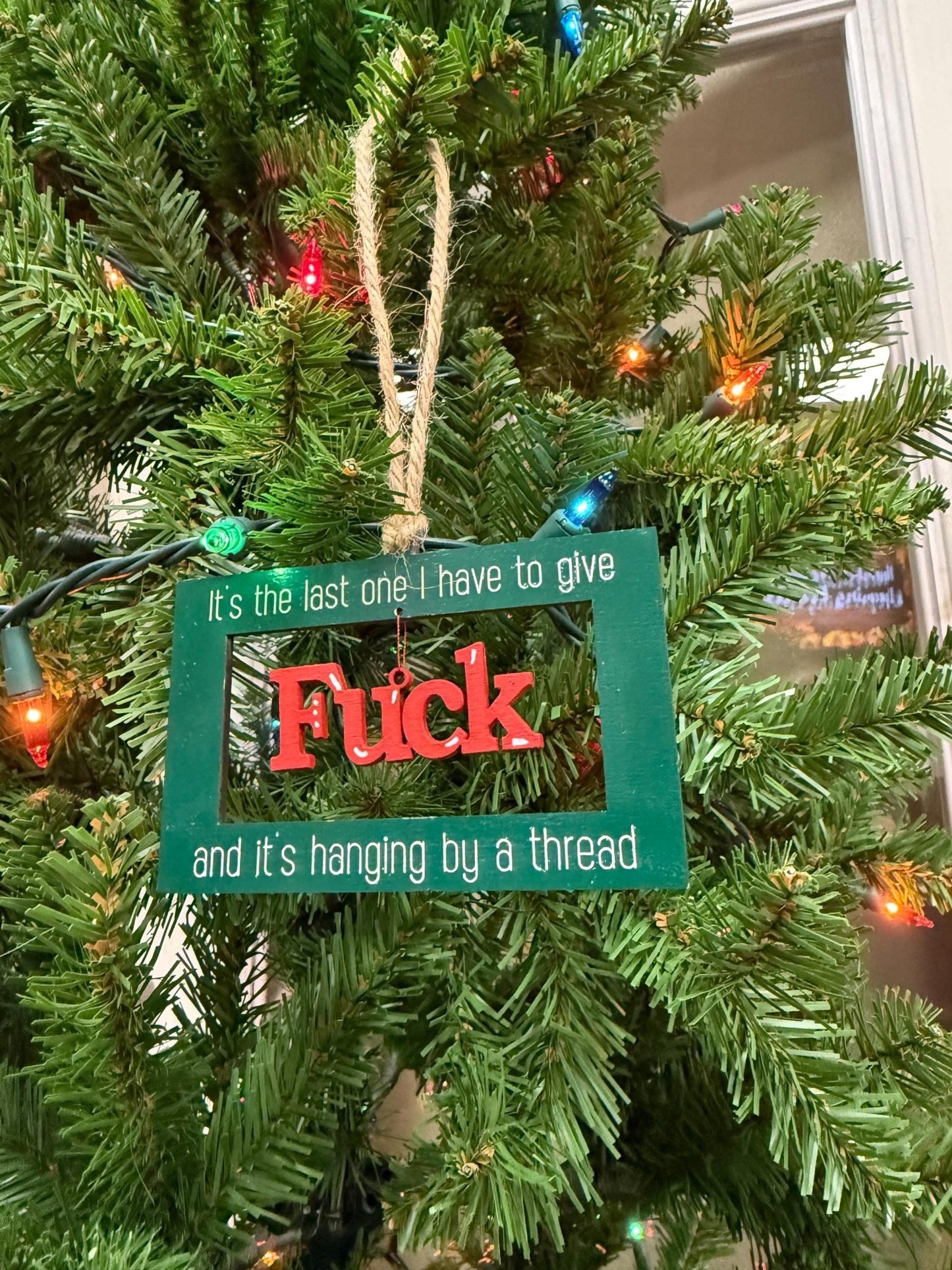 2024 Last F*** Ornament | 2024 funny ornament | sassy ornament | hanging by a thread | sarcastic ornament | free shipping - Nifty Decor & More