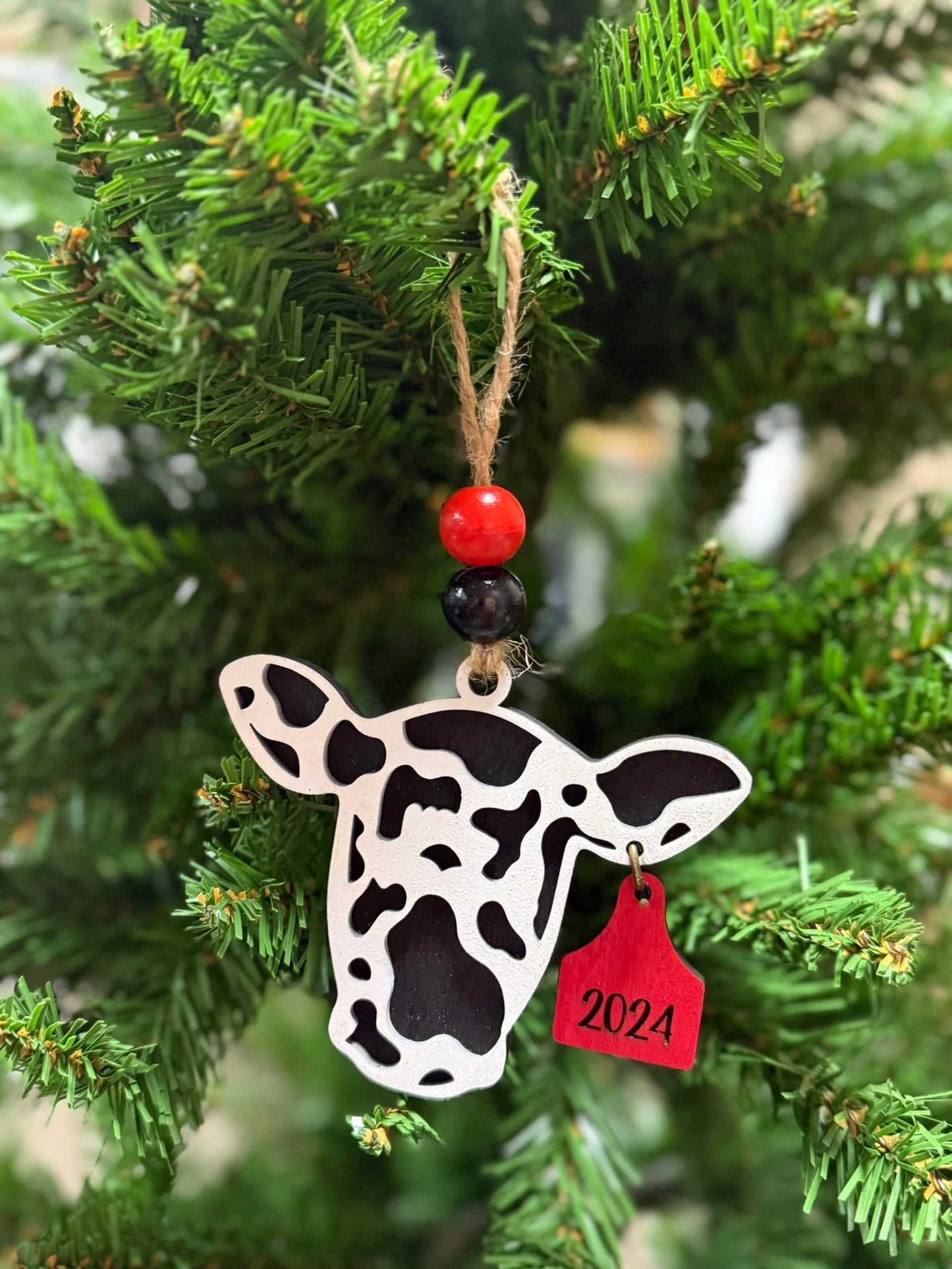2024 Merry Christmas Cow Ornament - Nifty Decor & More