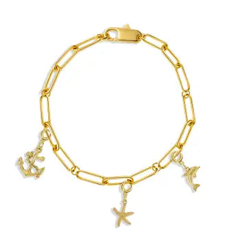 Paperclip Chain Bracelet - 14K Yellow Gold-Plated