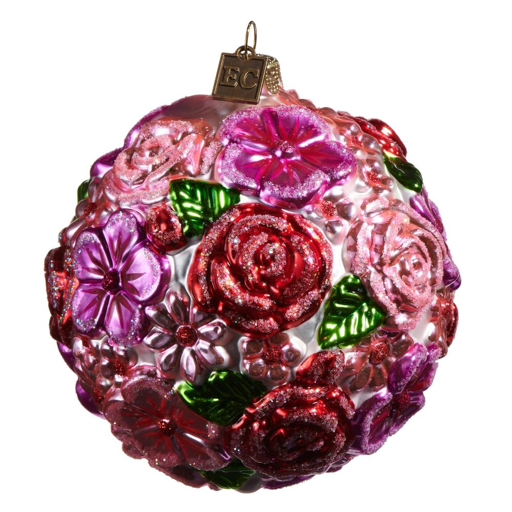 4" Colorful Flower Ball Ornament