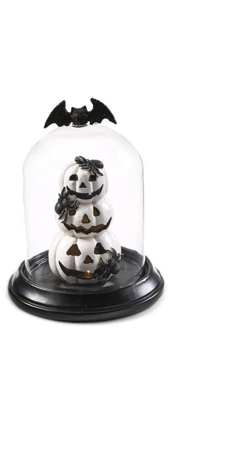 Bat & Crow LED Halloween Glass Cloches w/Timers (2 Styles)