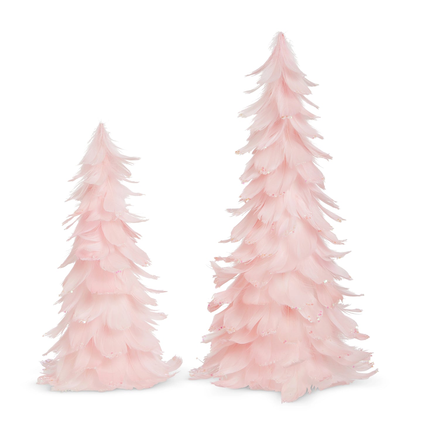 15.5" Pink Feather Cone Tree