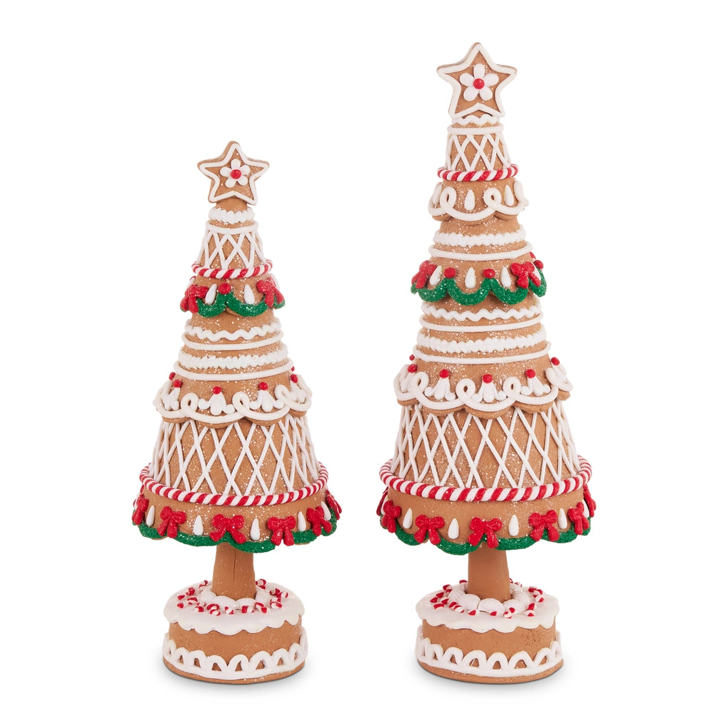 15.5" Greenery Gingerbread Trees