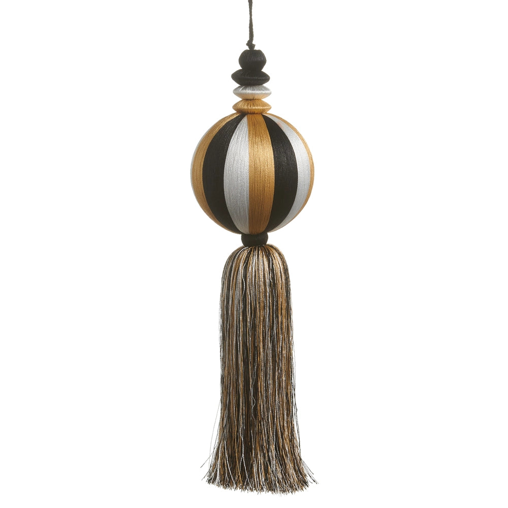 4" Champagne Yarn Tassel Ball Ornament