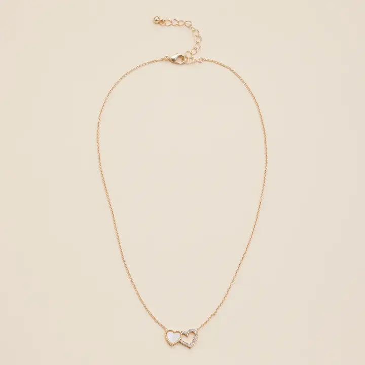 Double Heart Pendant Necklace