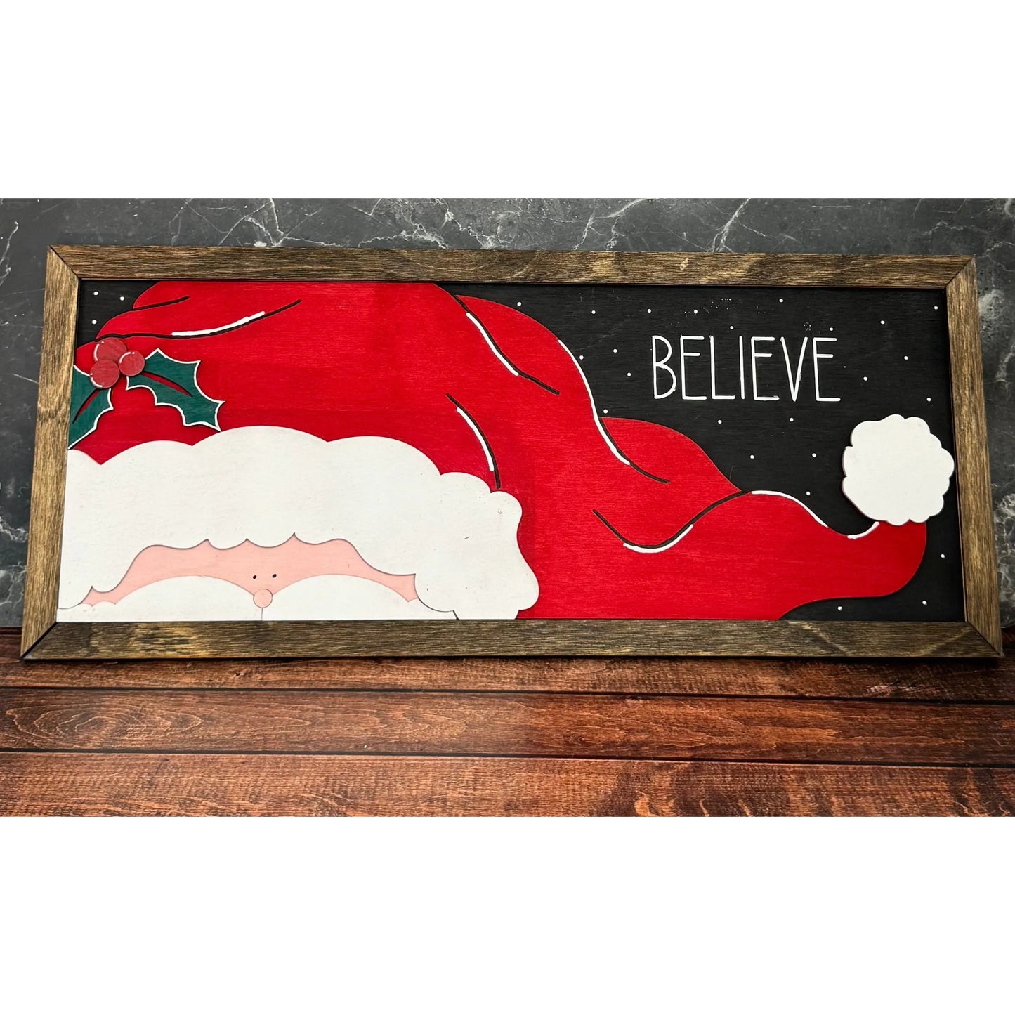 Believe Wooden Sign Christmas Wall Décor
