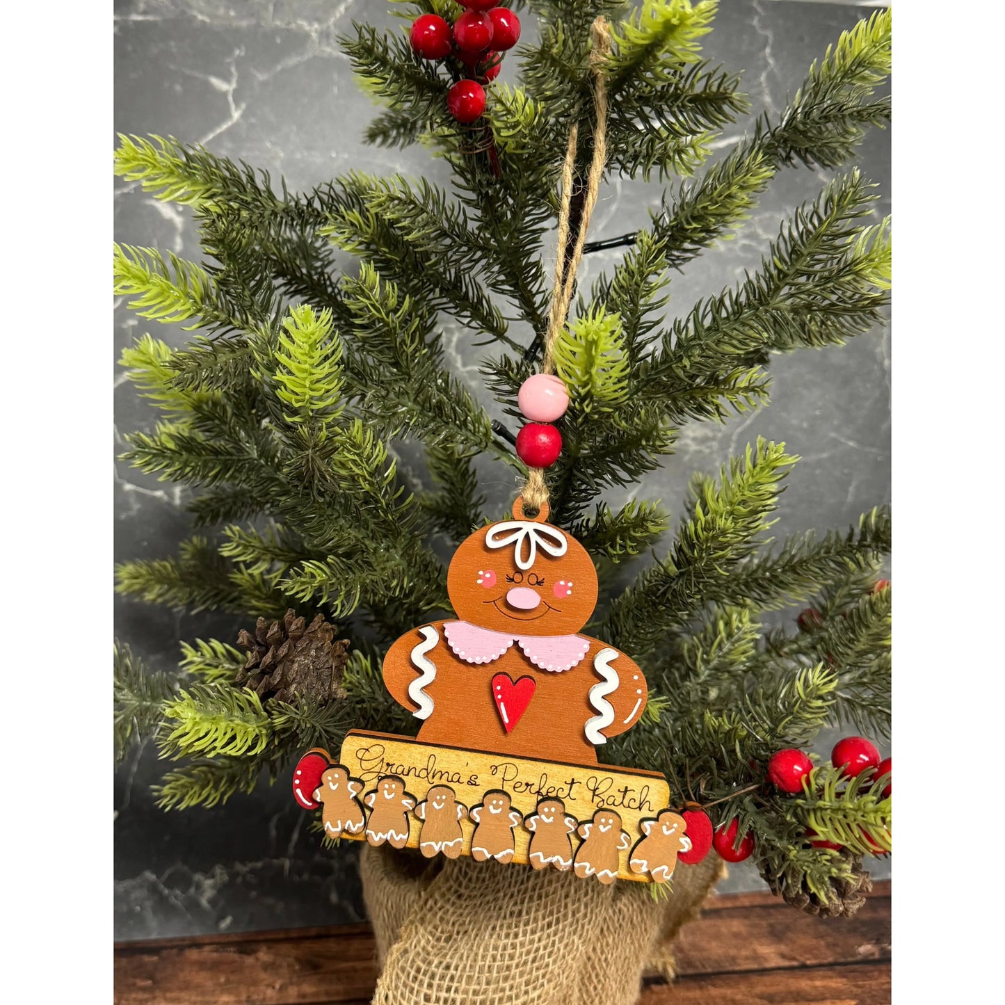 Grandma's Perfect Batch Ornament Christmas Ornament 7 Mini Gingerbread
