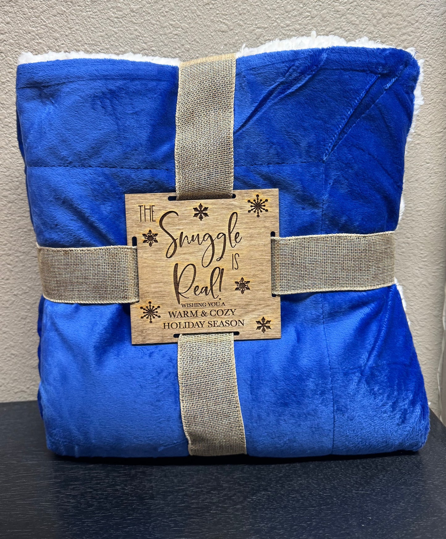 The Snuggle is Real Blanket Christmas Blanket Blue - Sherpa 50" X 60"