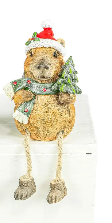 Happy Christmas Capybara Dangle Legs