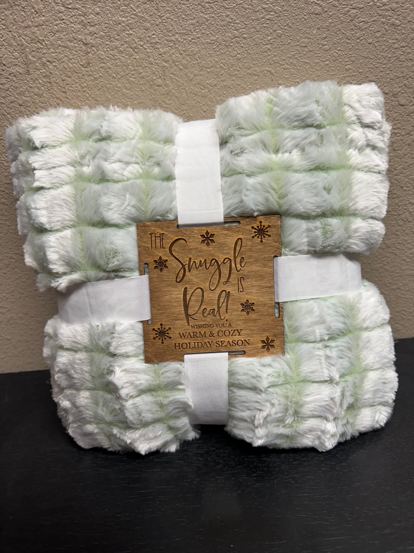 The Snuggle is Real Blanket Christmas Blanket Green - Micromink Sherpa 50" X 60"