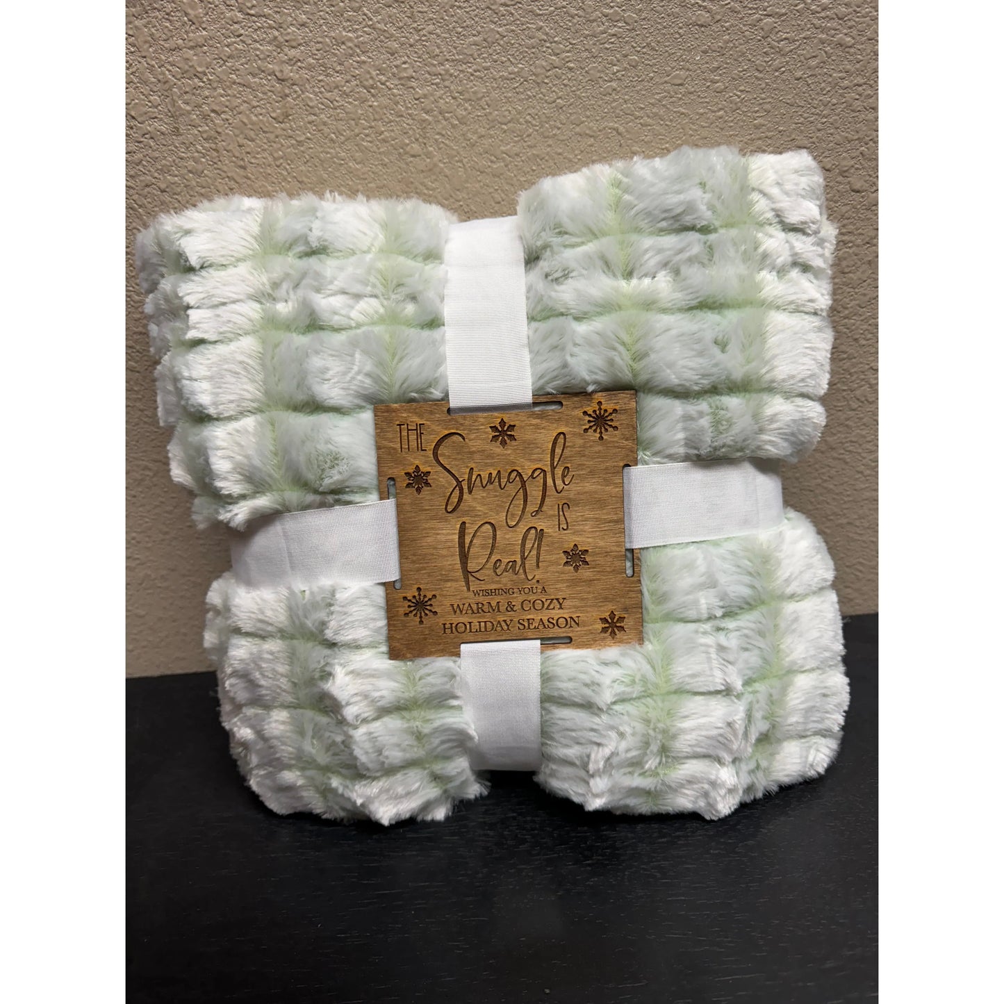 The Snuggle is Real Blanket Christmas Blanket Green - Micromink Sherpa 50" X 60"