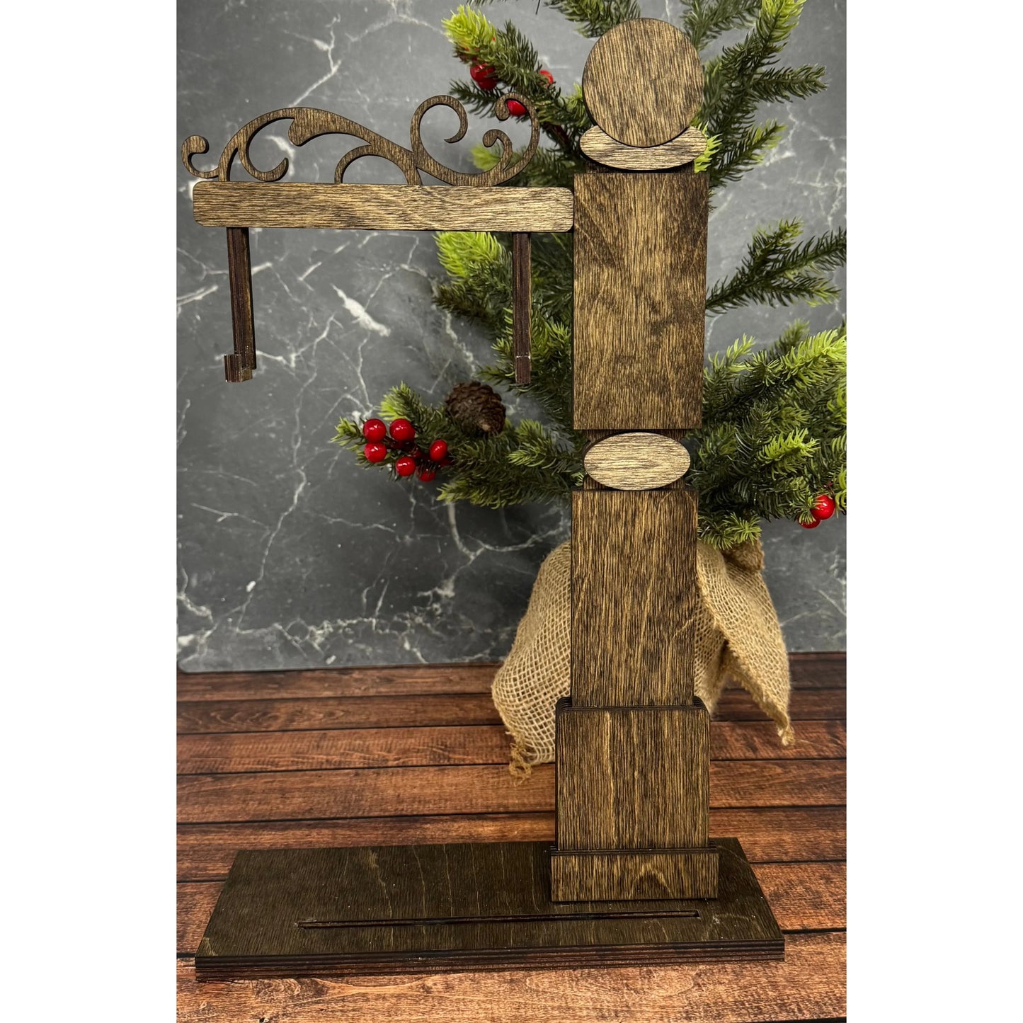 Mini Post Sign Shelf Sitter Stand ONLY Interchangeable Post Dark Walnut Stain