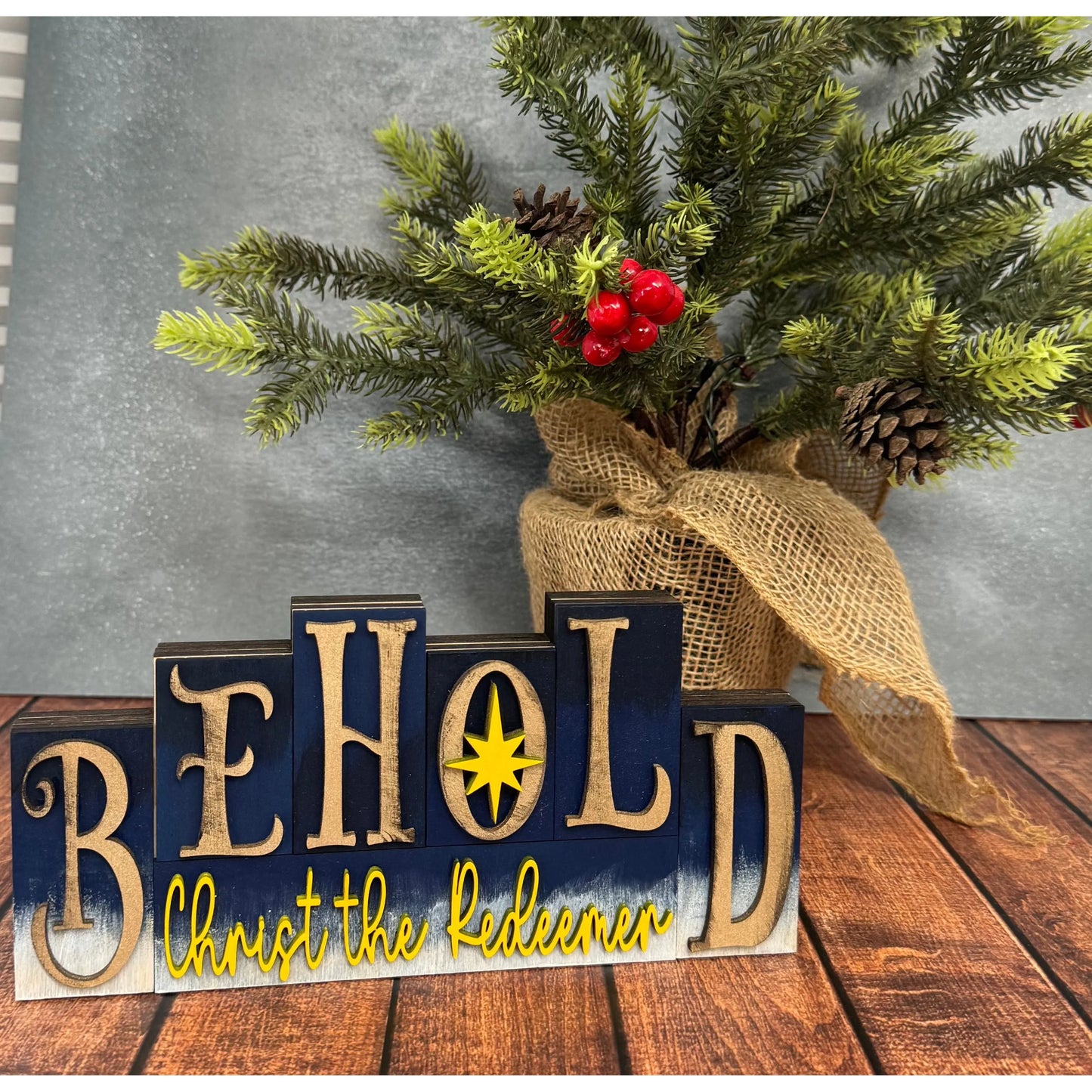 Christmas Word Blocks Christmas Shelf Sitter Behold