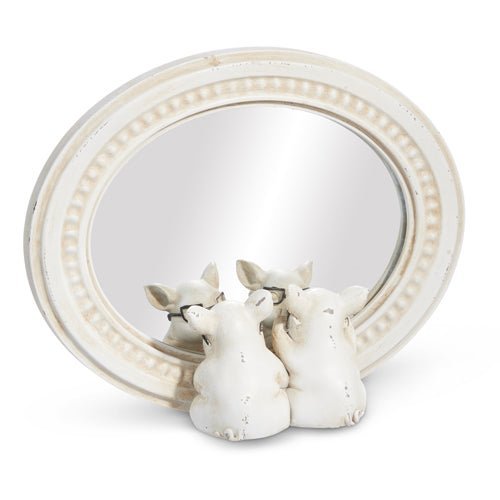 8.75" Pigs with Glasses | Unique Mirrored Decor for Home & Office, Fun Pig Decor, Gift Idea - Nifty Decor & More