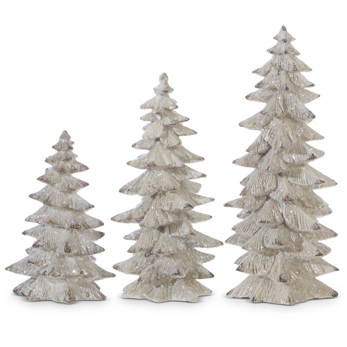 9.5" White Glittered Trees - Nifty Decor & More