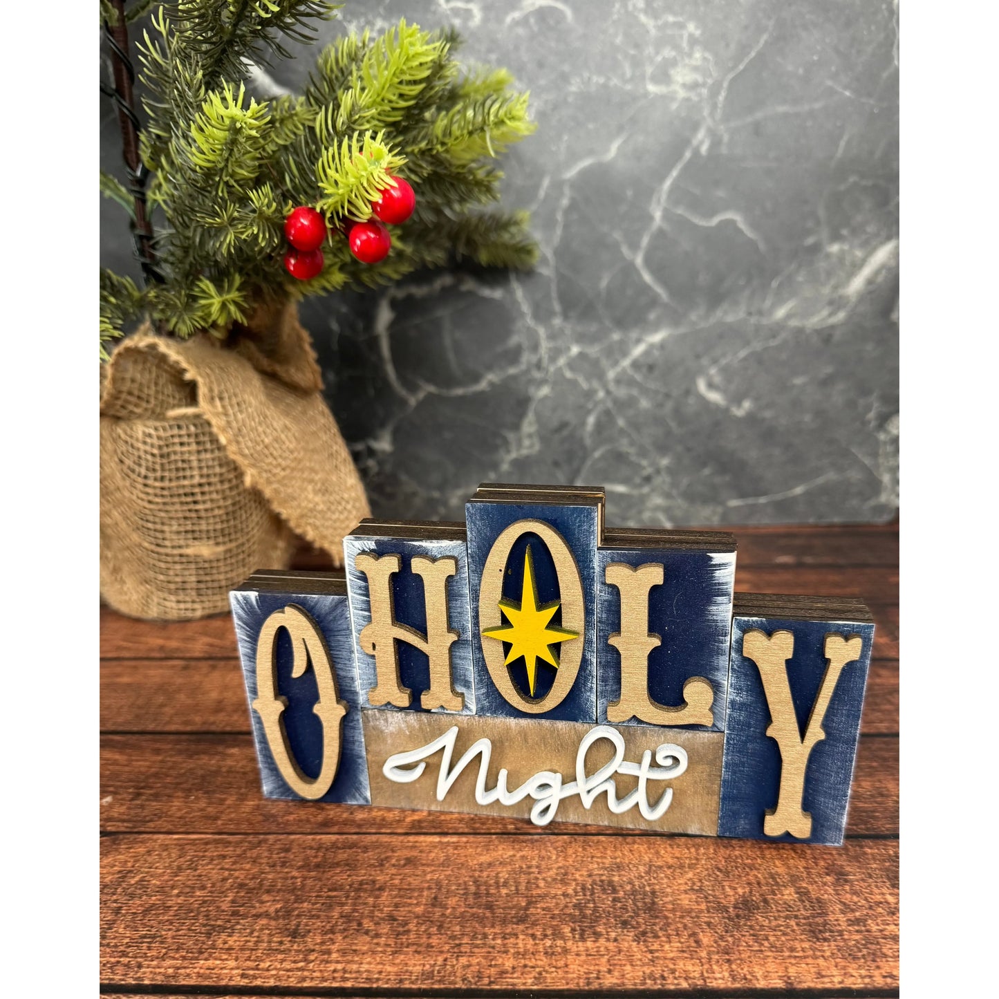 Christmas Word Blocks Christmas Shelf Sitter O Holy Night