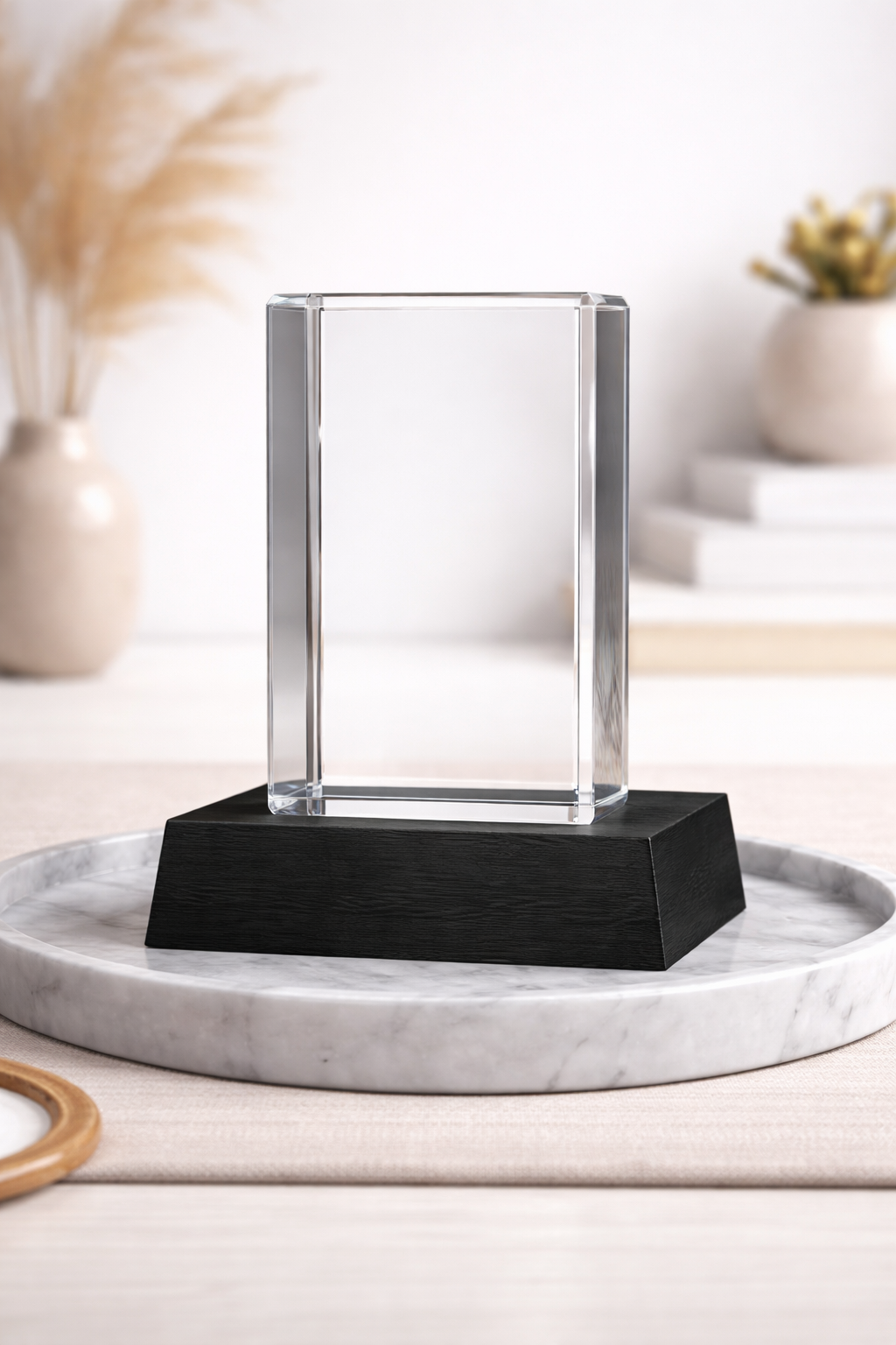 Engraved Crystal Rectangle-Medium