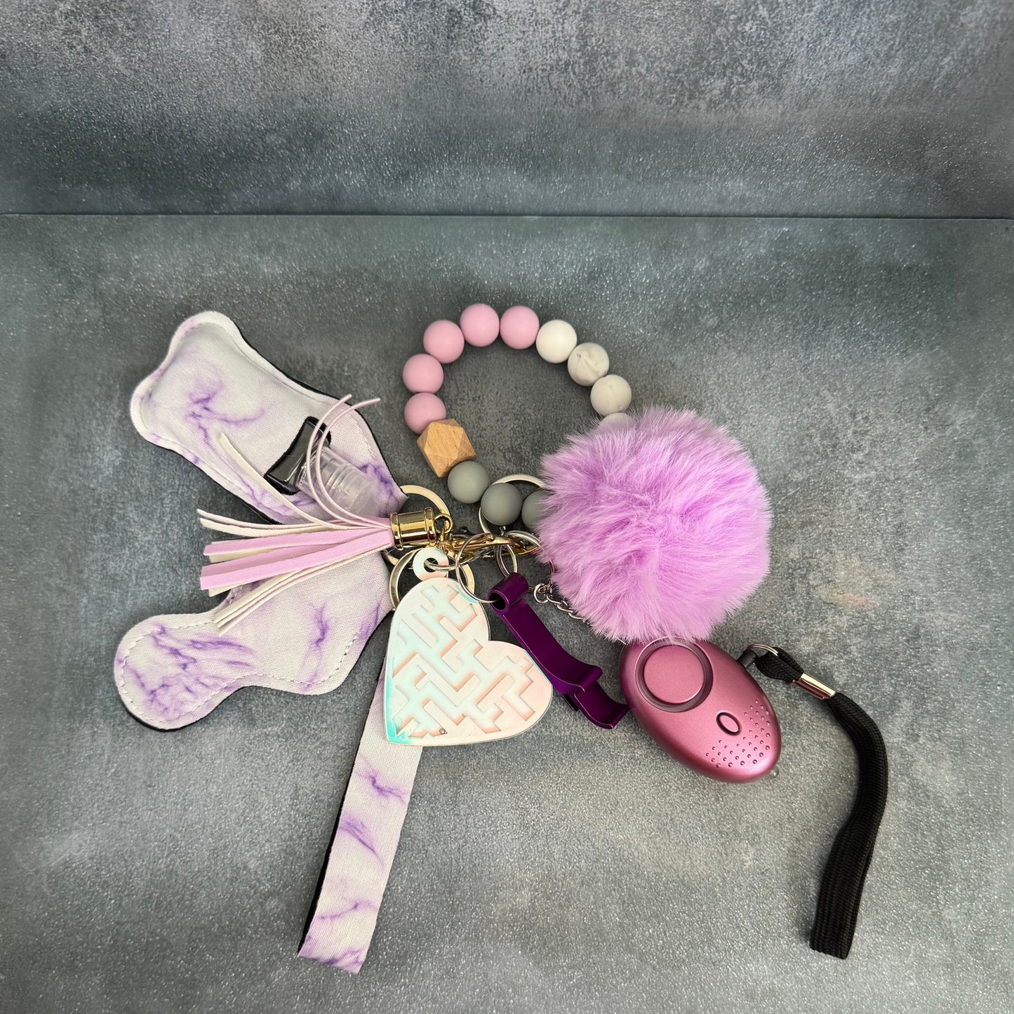 You’re A-Maze-ing Keychains Purple Pom Pom - Self Defense