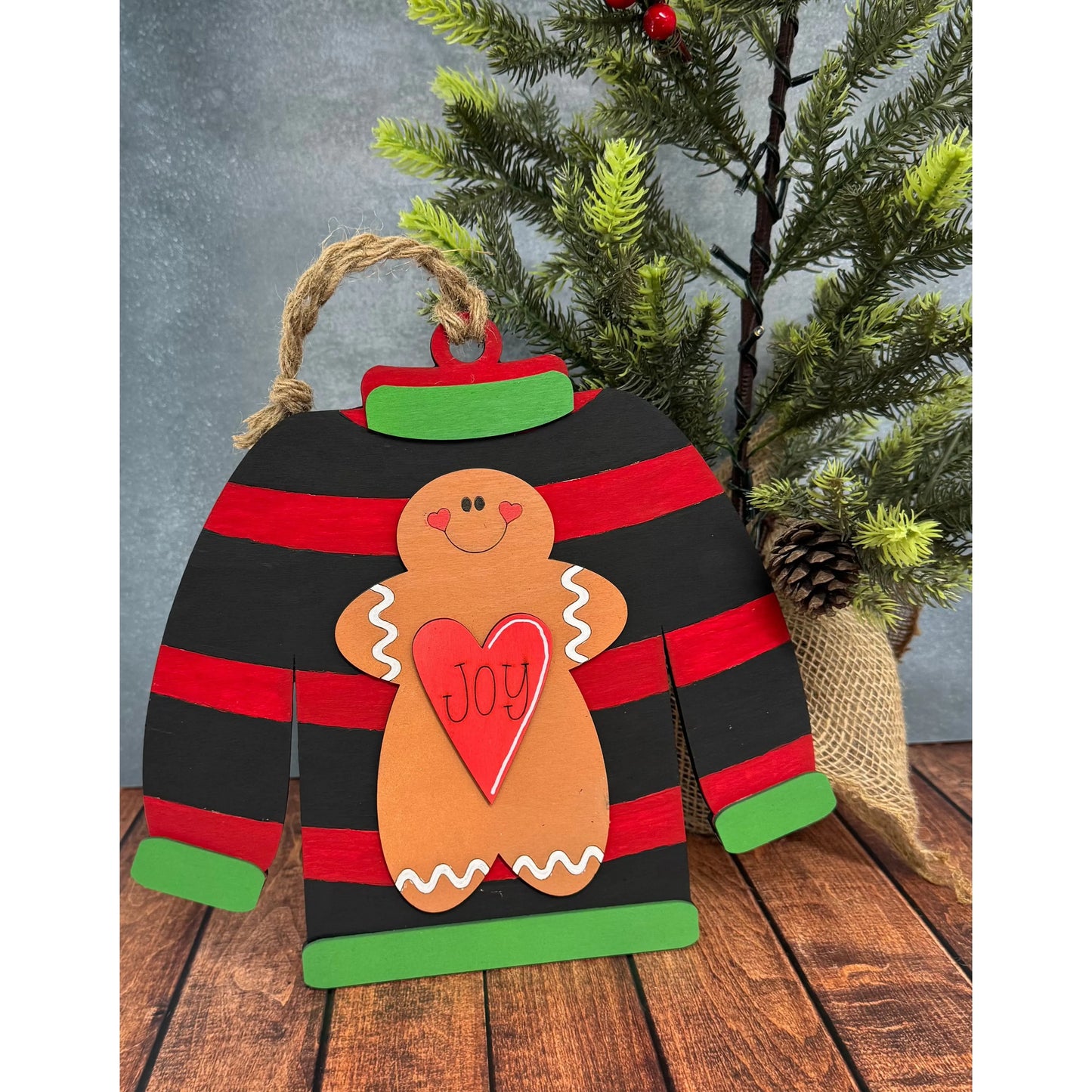 Ugly Sweater Sign Christmas Wall Décor Gingerbread