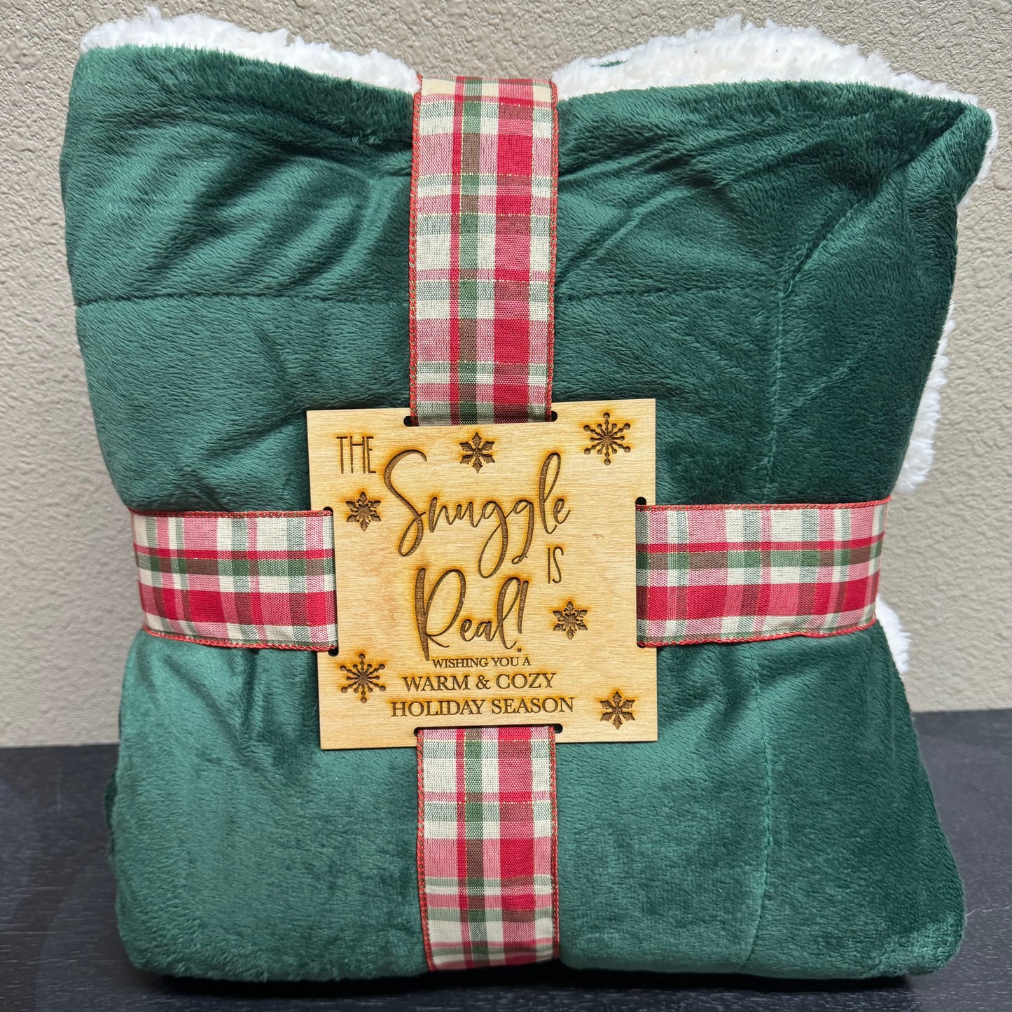 The Snuggle is Real Blanket Christmas Blanket Green - Sherpa 50" X 60"