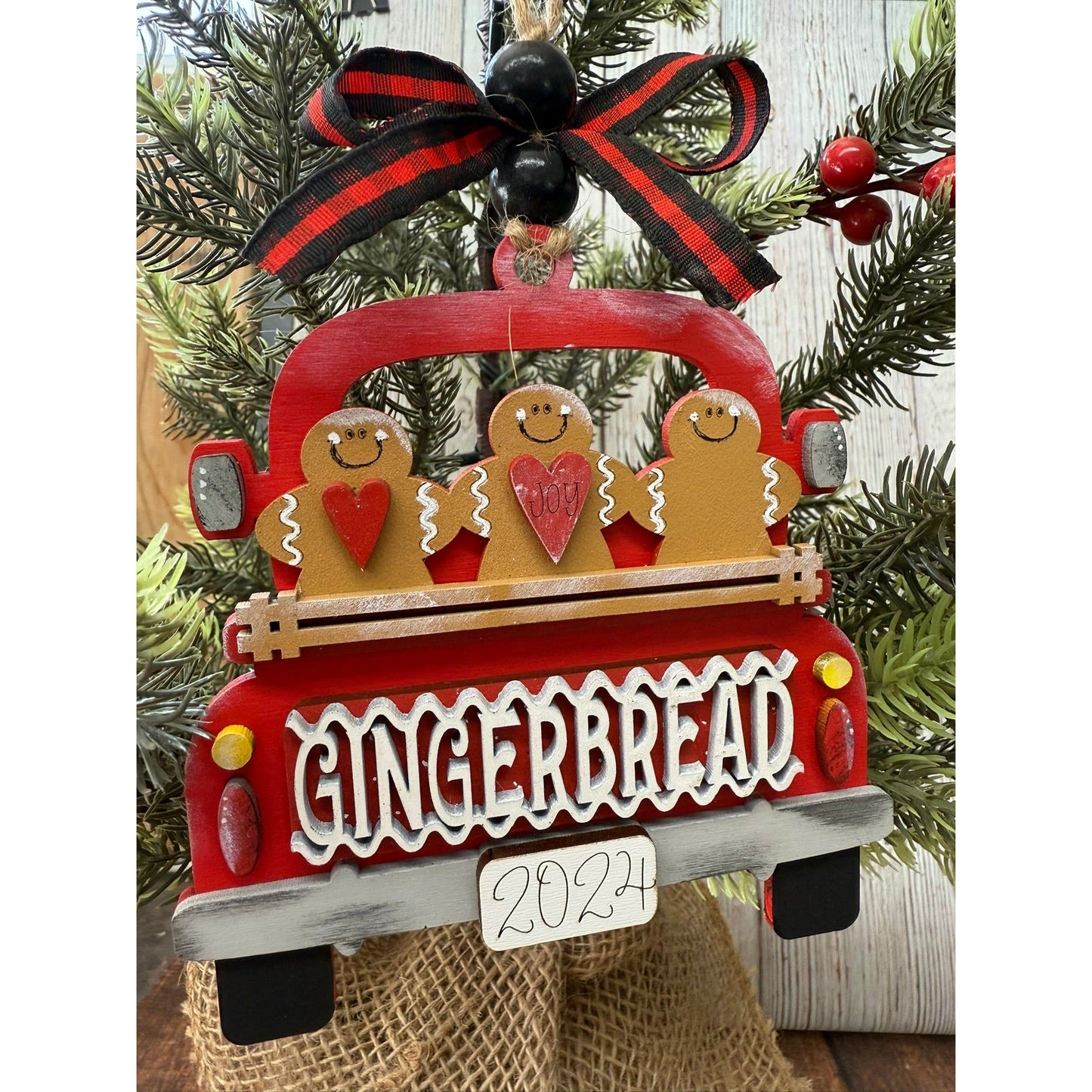 Farmhouse Truck Ornament Christmas Ornament Gingerbread