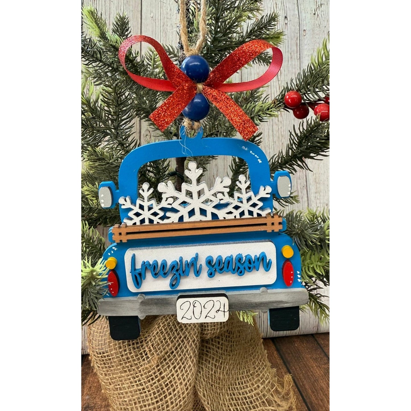 Farmhouse Truck Ornament Christmas Ornament Freezin Season