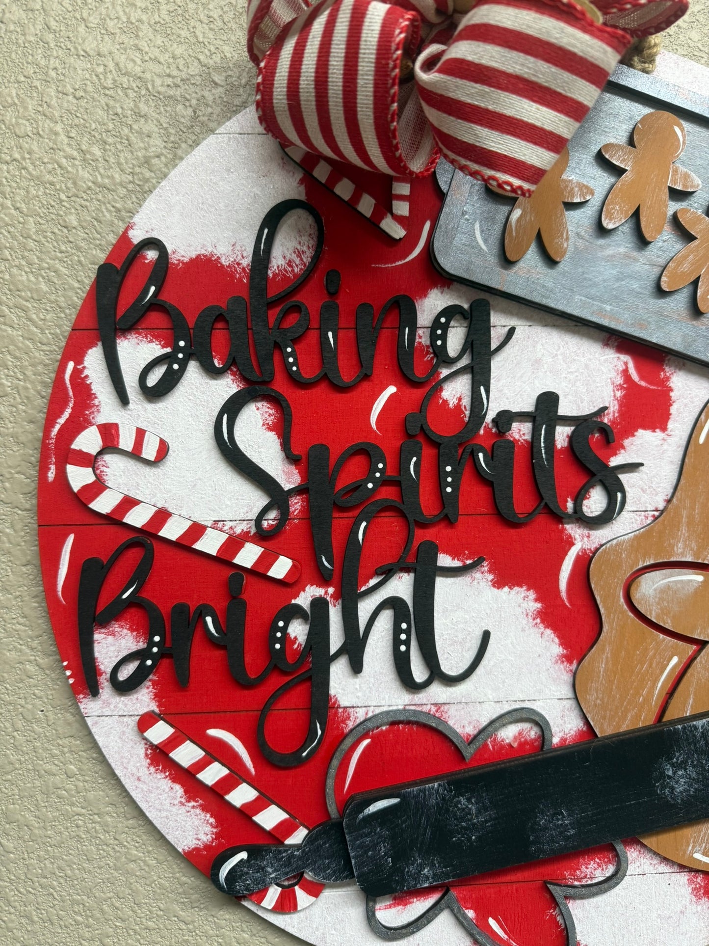 Baking Spirits Bright Christmas Wall Sign Holiday Kitchen Décor