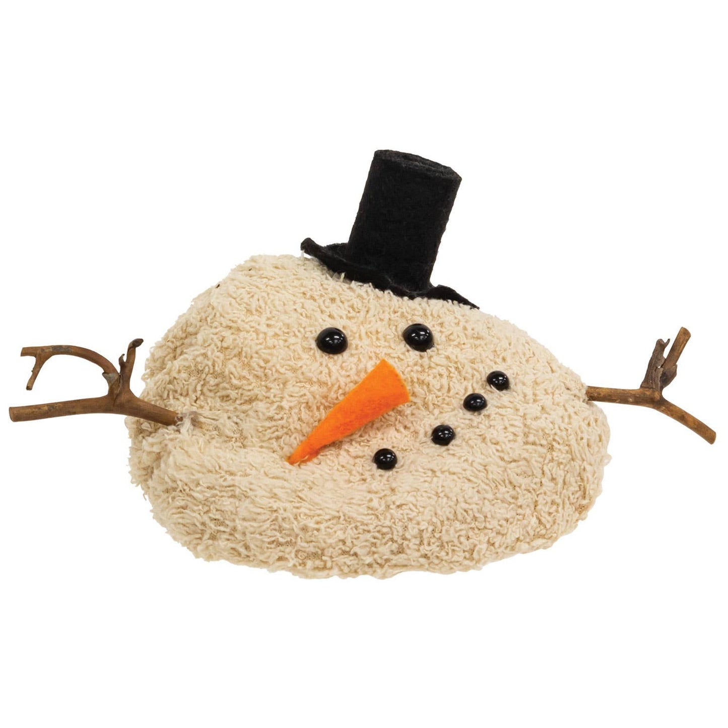 Antique White Melting Top Hat Snowman Head