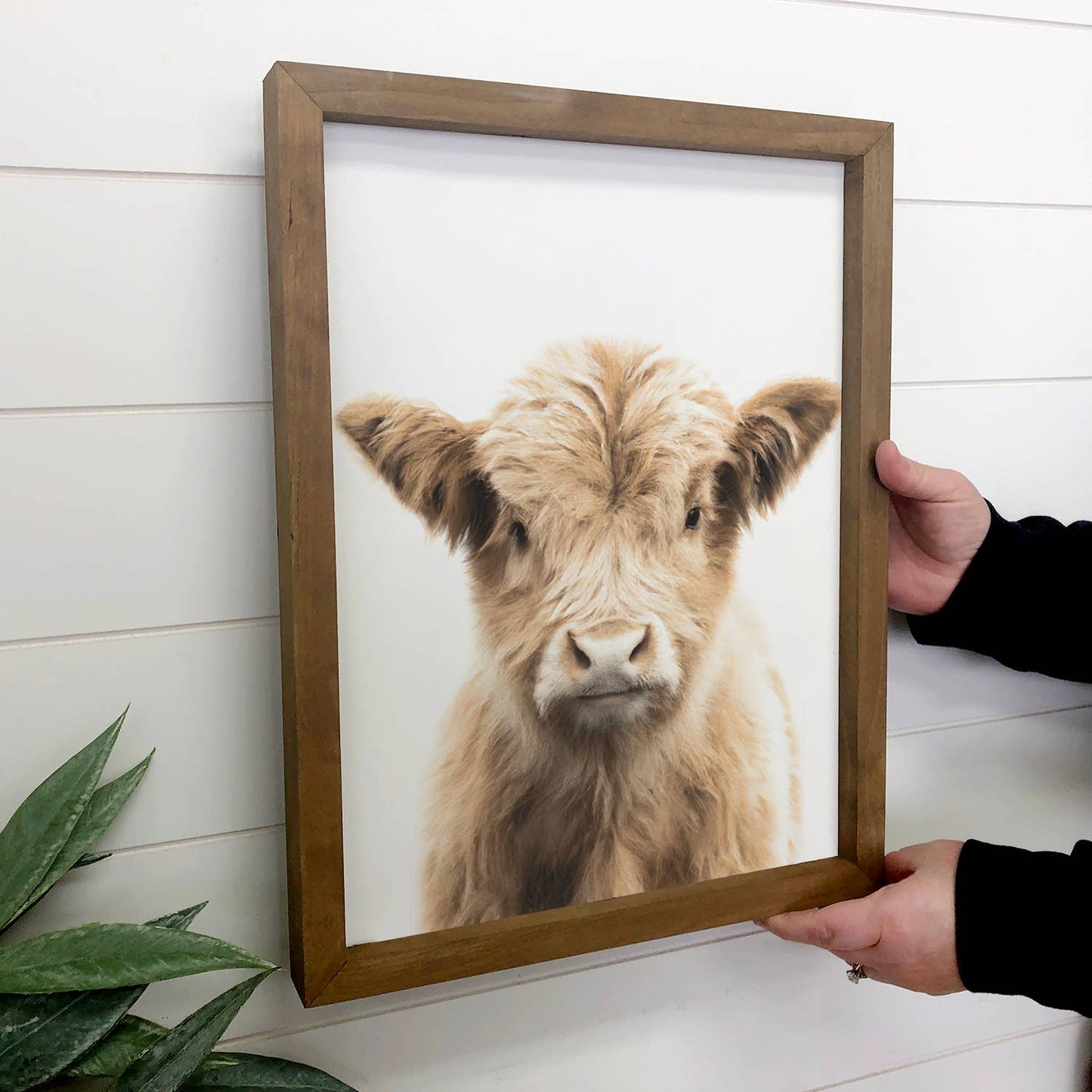 Baby Highland Cow Farmhouse Sign | Rustic Nursery Decor | Handcrafted Wooden Wall Art | Cow Lover Gift | Cute Baby Animal Decor Cow Table decor
