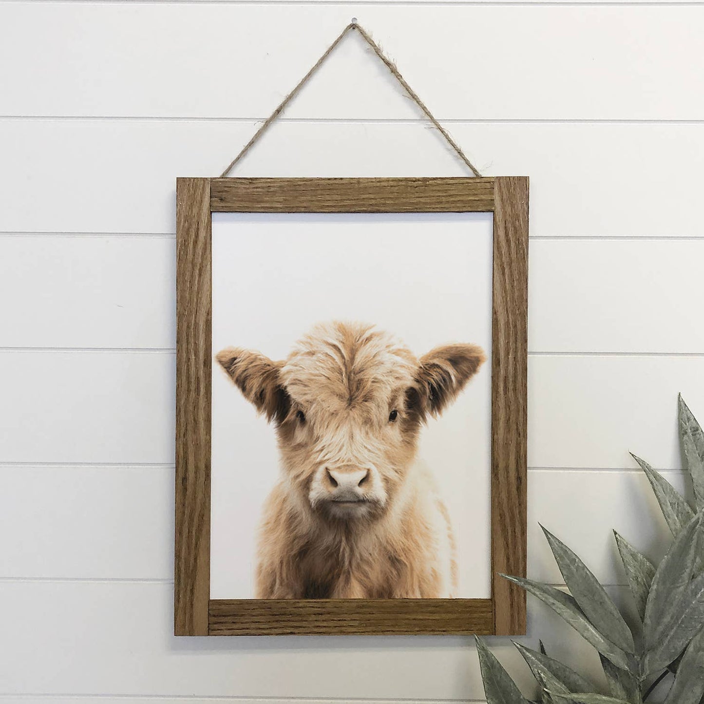 Baby Highland Cow Farmhouse Sign | Rustic Nursery Decor | Handcrafted Wooden Wall Art | Cow Lover Gift | Cute Baby Animal Decor Cow Table decor