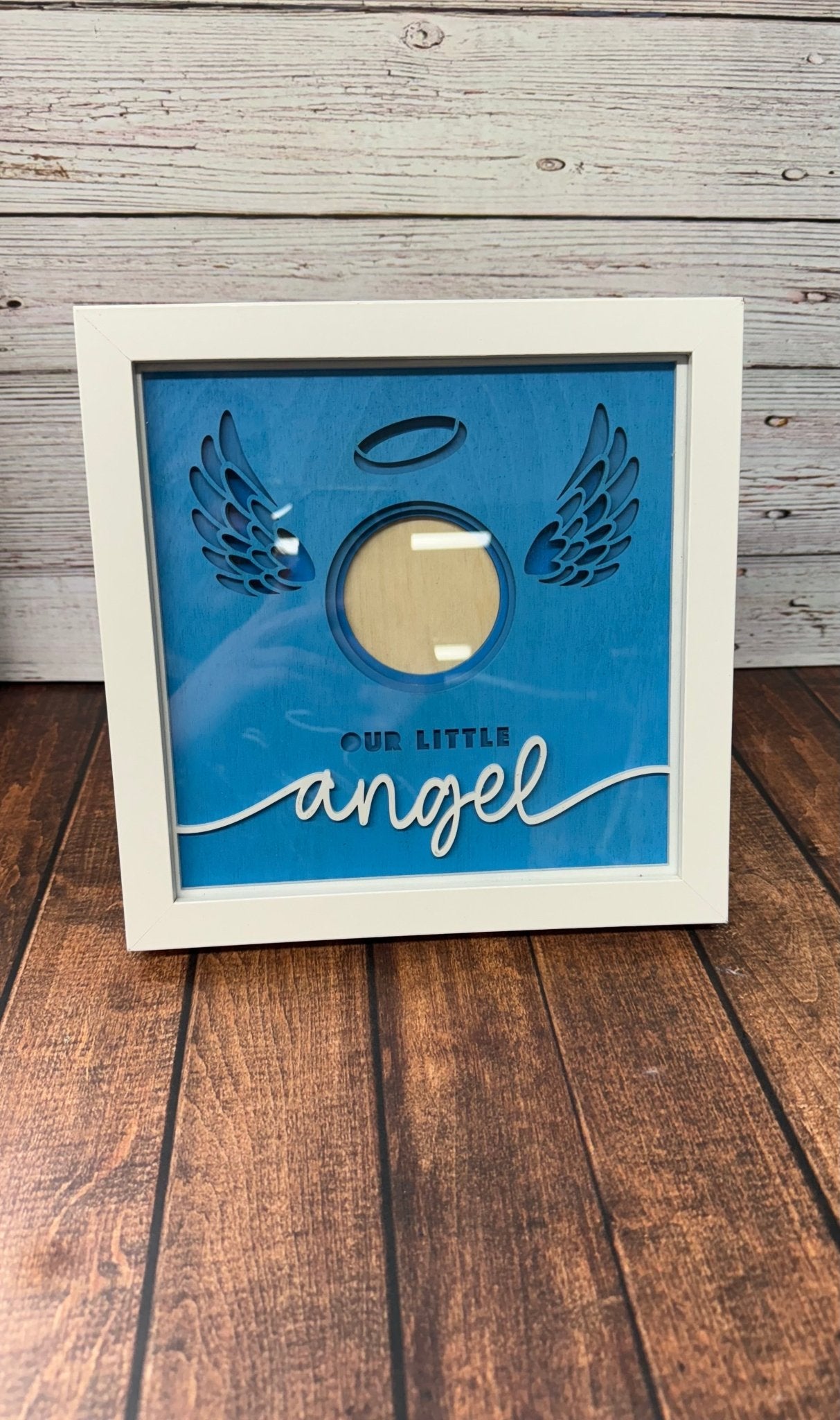 Baby Shadow Box Our Little Angel - Blue