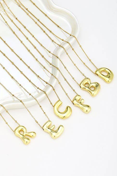 Balloon Bubble Initial Necklace, Durable Stainless Steel Charm, Perfect Personalized Gift for Birthday or Valentine’s charm necklace