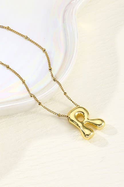 Balloon Bubble Initial Necklace, Durable Stainless Steel Charm, Perfect Personalized Gift for Birthday or Valentine’s charm necklace