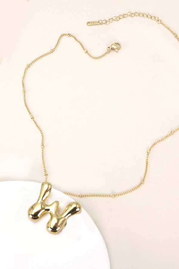 Balloon Bubble Initial Necklace, Durable Stainless Steel Charm, Perfect Personalized Gift for Birthday or Valentine’s charm necklace
