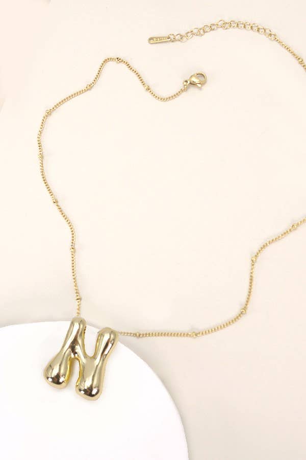 Balloon Bubble Initial Necklace, Durable Stainless Steel Charm, Perfect Personalized Gift for Birthday or Valentine’s charm necklace
