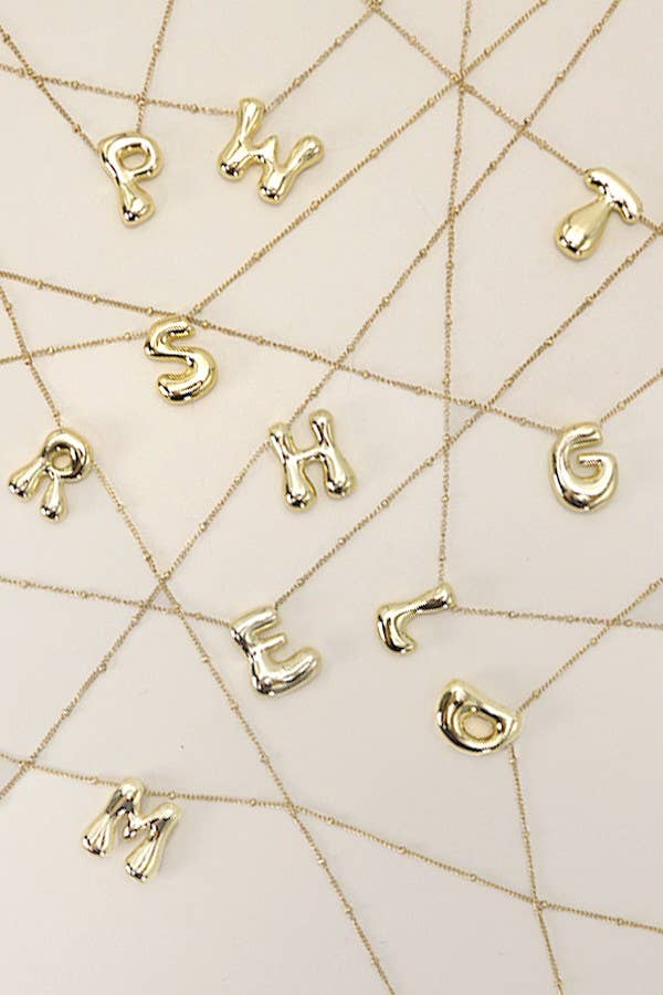 Balloon Bubble Initial Necklace, Durable Stainless Steel Charm, Perfect Personalized Gift for Birthday or Valentine’s charm necklace P