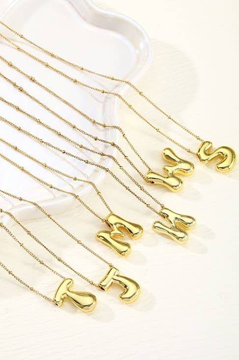 Balloon Bubble Initial Necklace, Durable Stainless Steel Charm, Perfect Personalized Gift for Birthday or Valentine’s charm necklace J