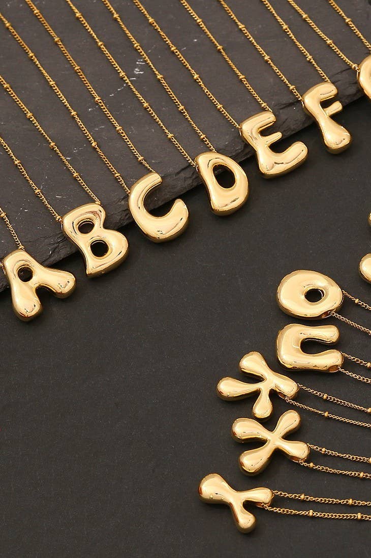 Balloon Bubble Initial Necklace, Durable Stainless Steel Charm, Perfect Personalized Gift for Birthday or Valentine’s charm necklace