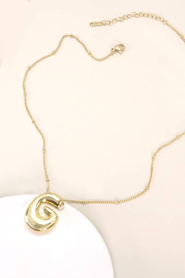 Balloon Bubble Initial Necklace, Durable Stainless Steel Charm, Perfect Personalized Gift for Birthday or Valentine’s charm necklace