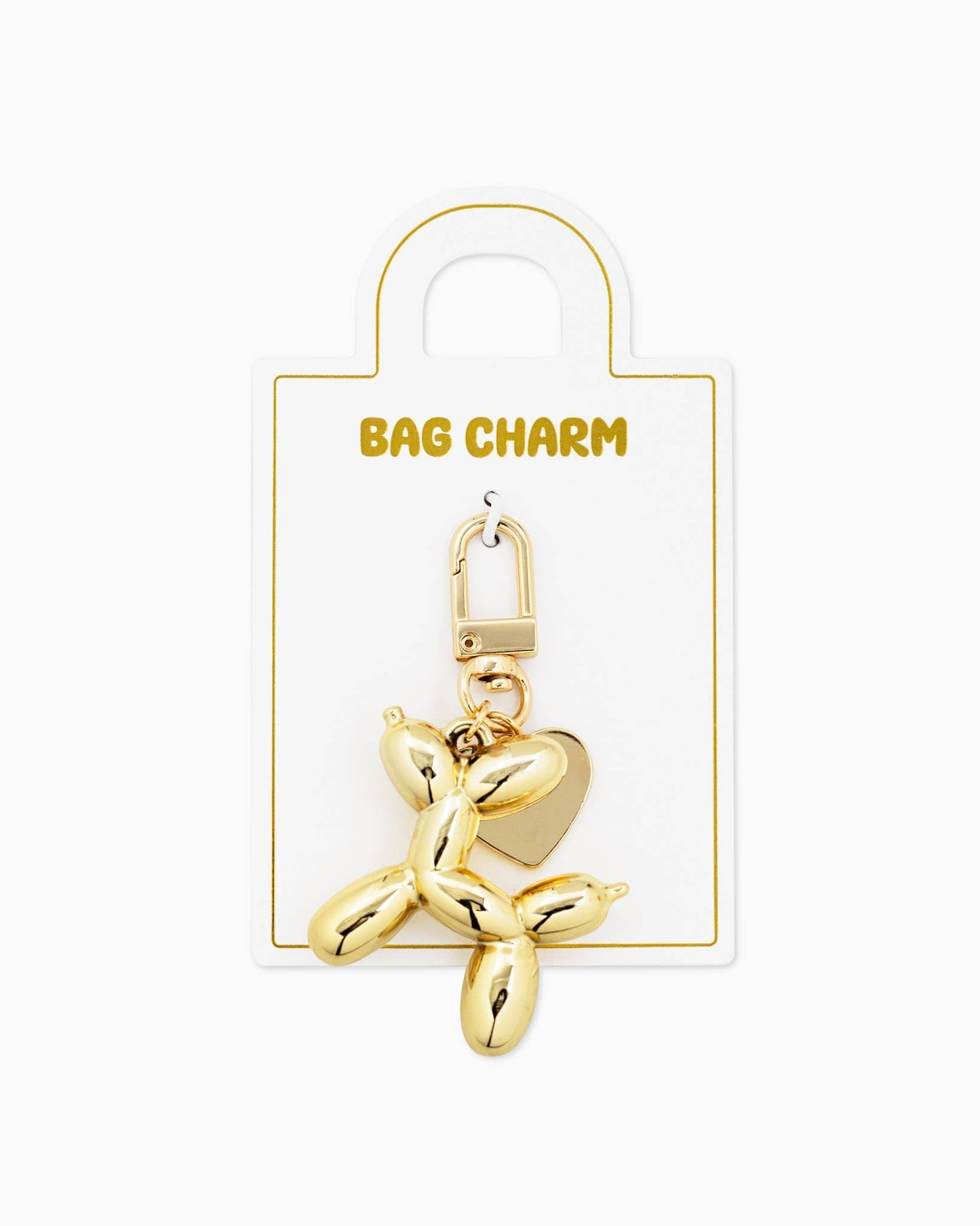Balloon Dog Heart Bag Charm Keychain
