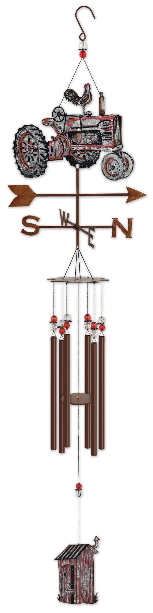 Barnyard Tractor Metal Chime, Rustic Garden Decor, Outdoor Wind Chime, Farmhouse Gift for Garden Lovers Outdoor Decor
