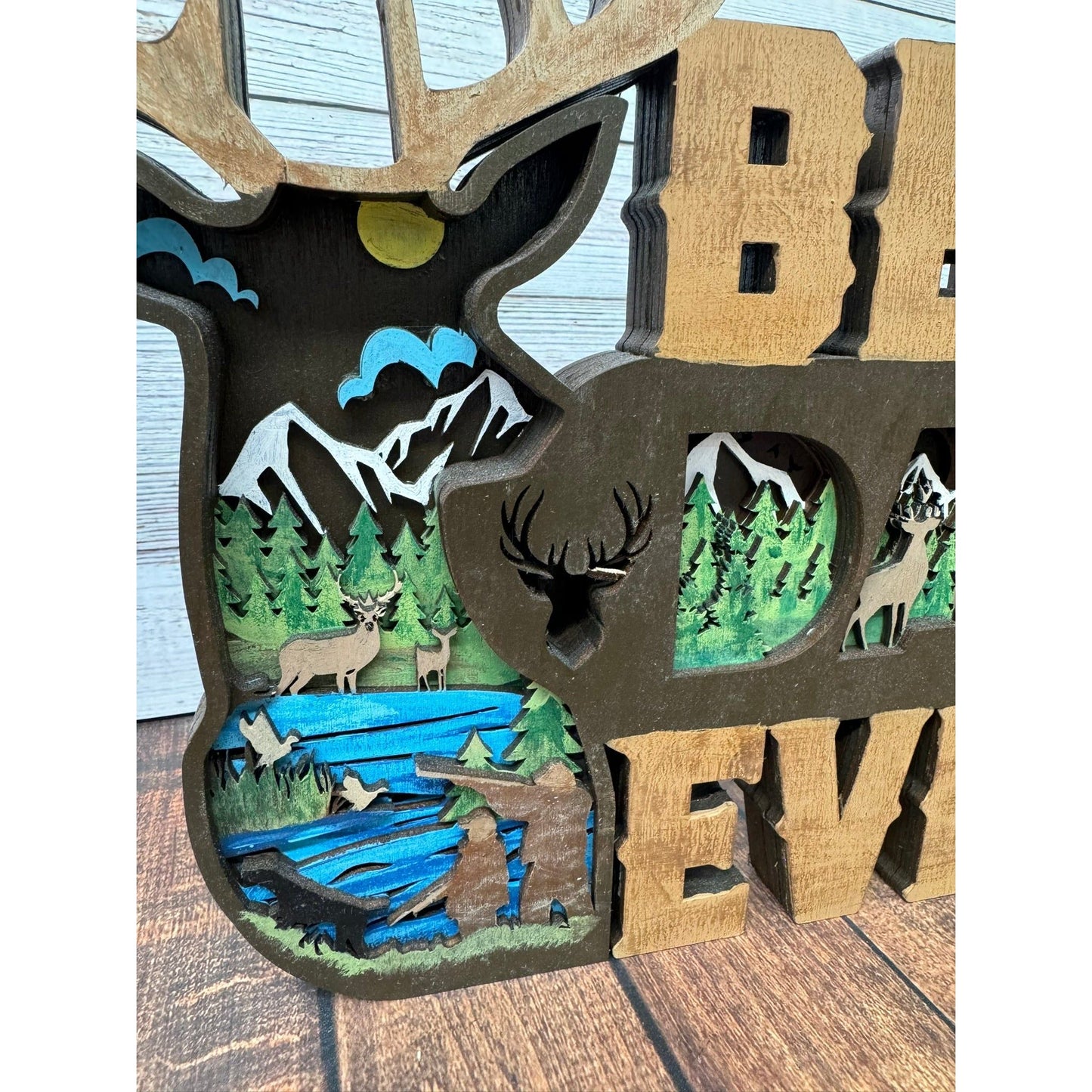 Best Dad Ever Deer 3D Shelf Sitter - Nifty Decor & More