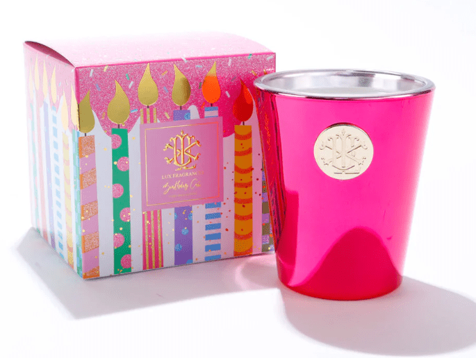 Birthday Cake Candle, 8oz Designer Box Luxury Scented Candle for Home Decor, Birthday Gift Idea Candle Holder